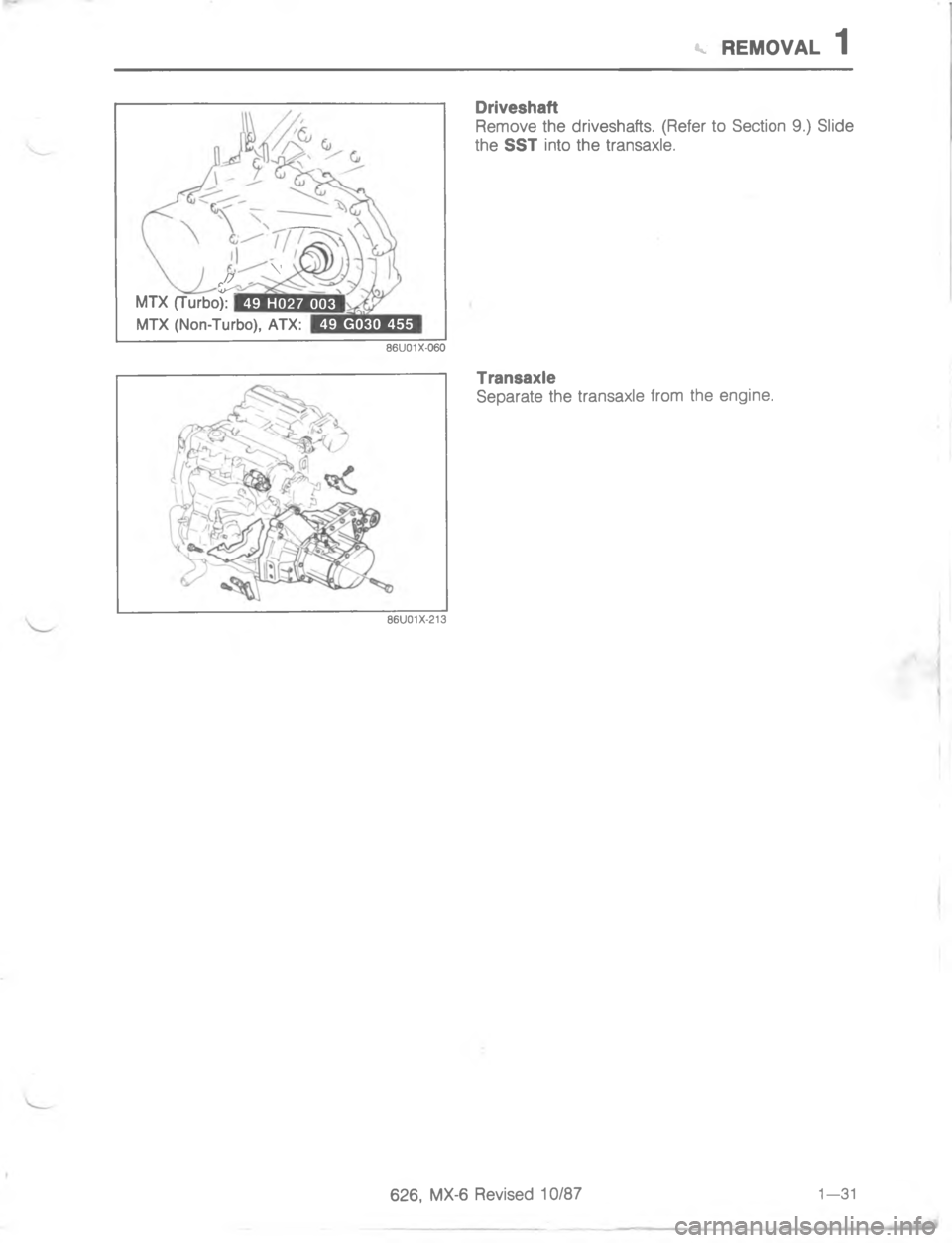 MAZDA MX-6 1988 Service Manual &  45/1.	

4



7
 

G
G
<;<$ 