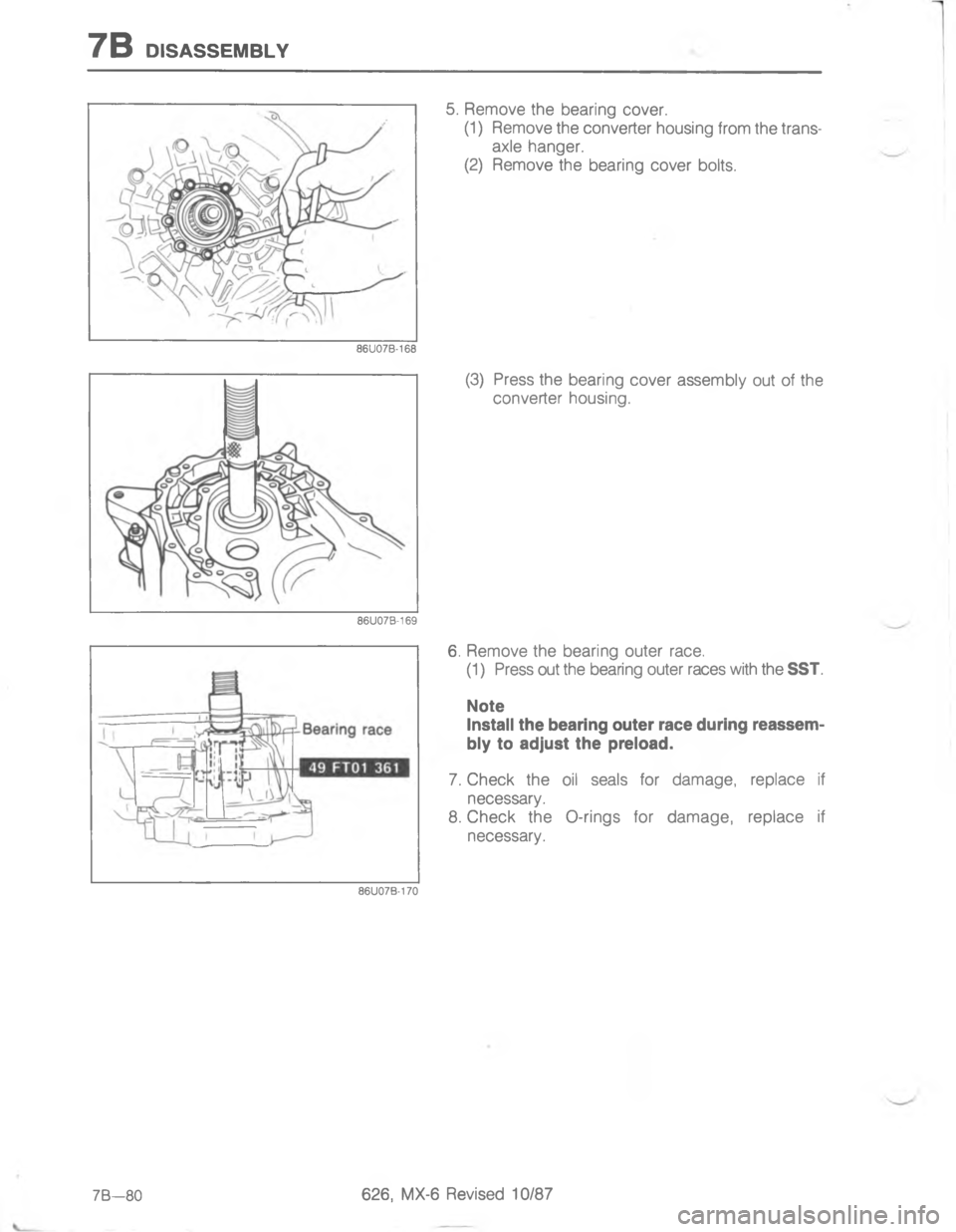 MAZDA MX-6 1988  Workshop Manual 7/,777C
2
A
2
<
2

<
2


1
D



 D<;< 