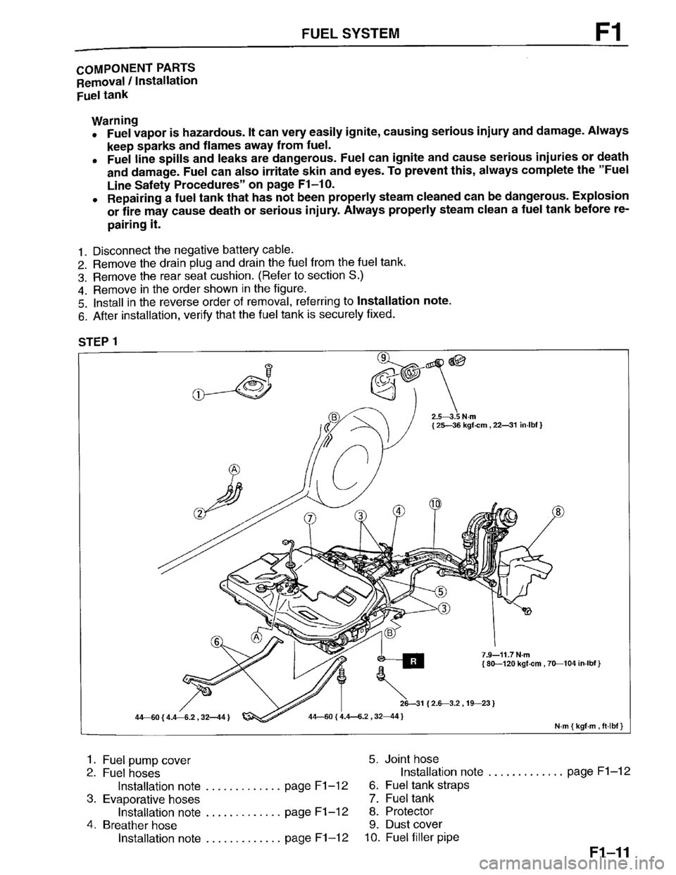 MAZDA PROTEGE 1996 Workshop Manual MAZDA PROTEGE 1996 Workshop Manual