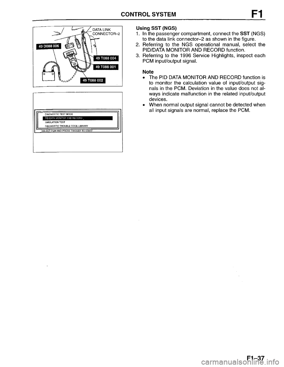 MAZDA PROTEGE 1996 Workshop Manual MAZDA PROTEGE 1996 Workshop Manual