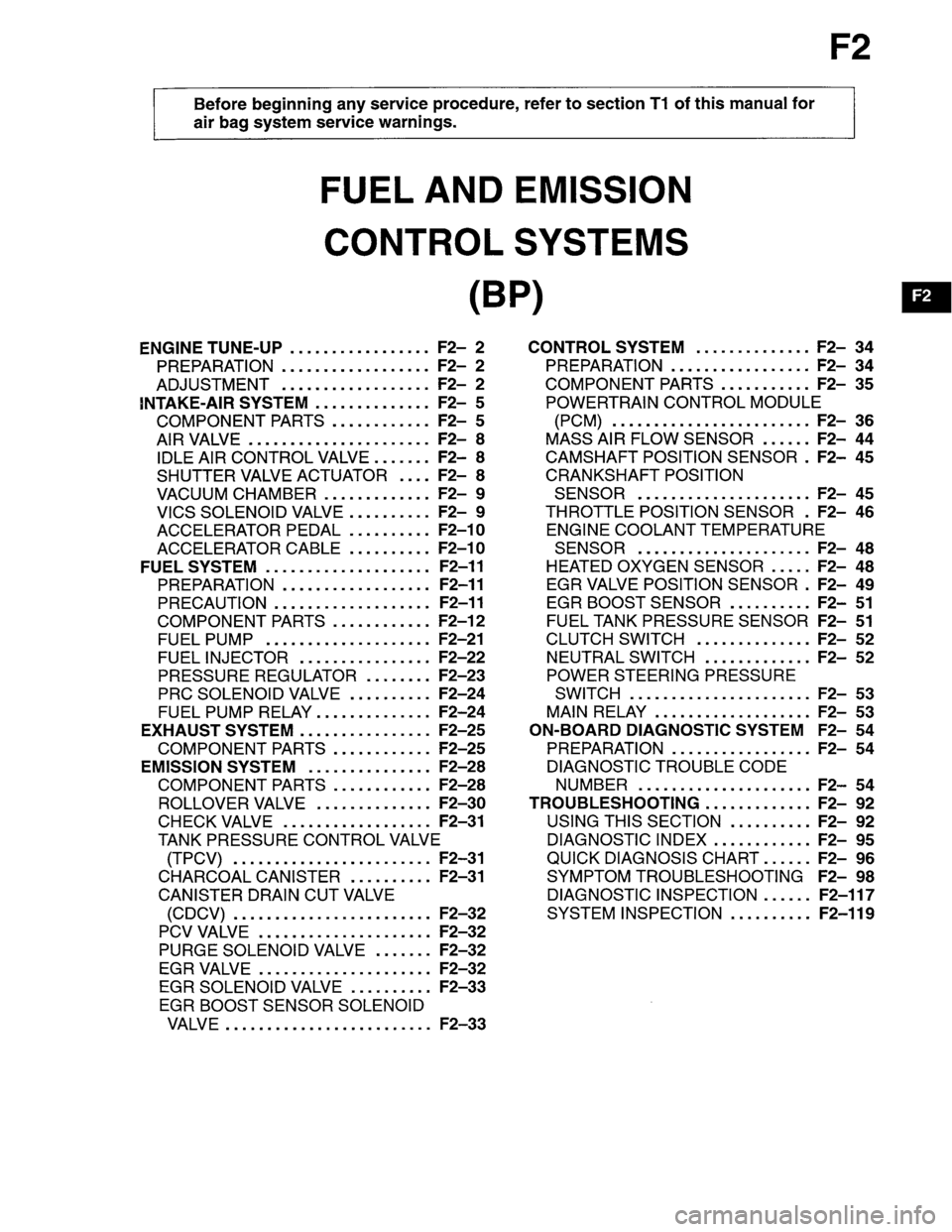 MAZDA PROTEGE 1996 Workshop Manual MAZDA PROTEGE 1996 Workshop Manual