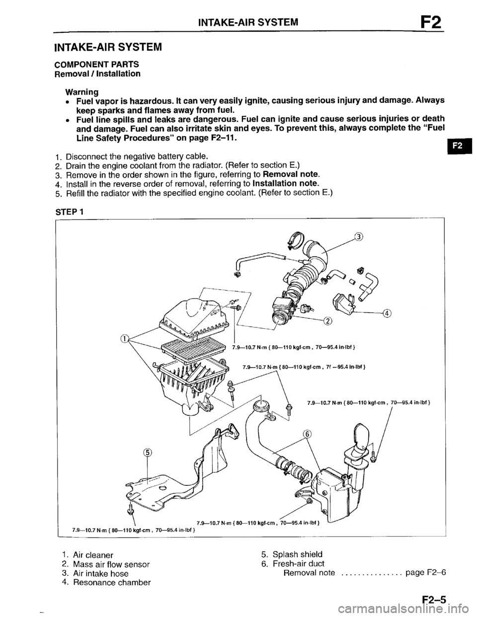 MAZDA PROTEGE 1996 Workshop Manual MAZDA PROTEGE 1996 Workshop Manual