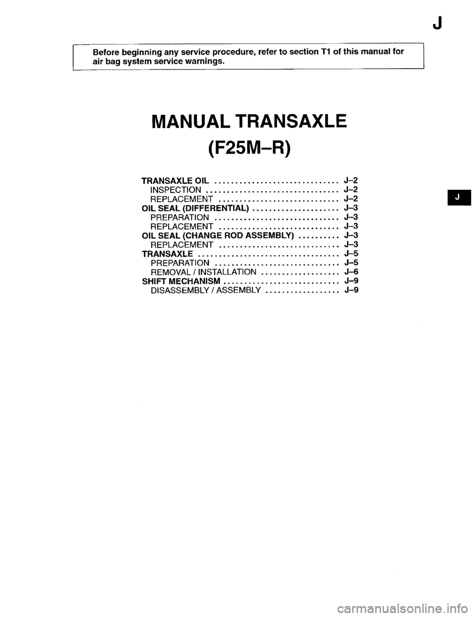 MAZDA PROTEGE 1996 Workshop Manual MAZDA PROTEGE 1996 Workshop Manual