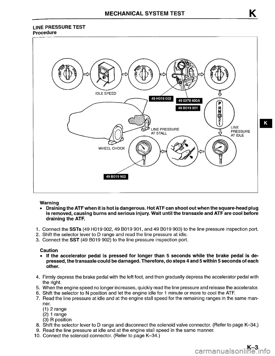 MAZDA PROTEGE 1996 Workshop Manual MAZDA PROTEGE 1996 Workshop Manual