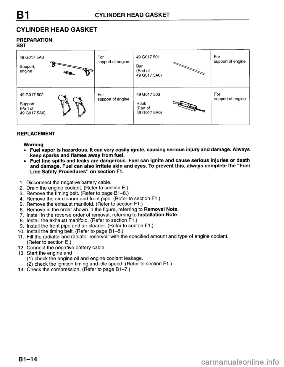 MAZDA PROTEGE 1996 Service Manual 