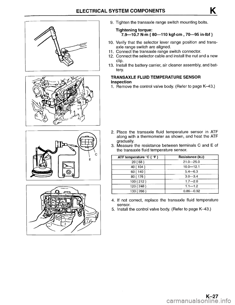 MAZDA PROTEGE 1996  Workshop Manual 