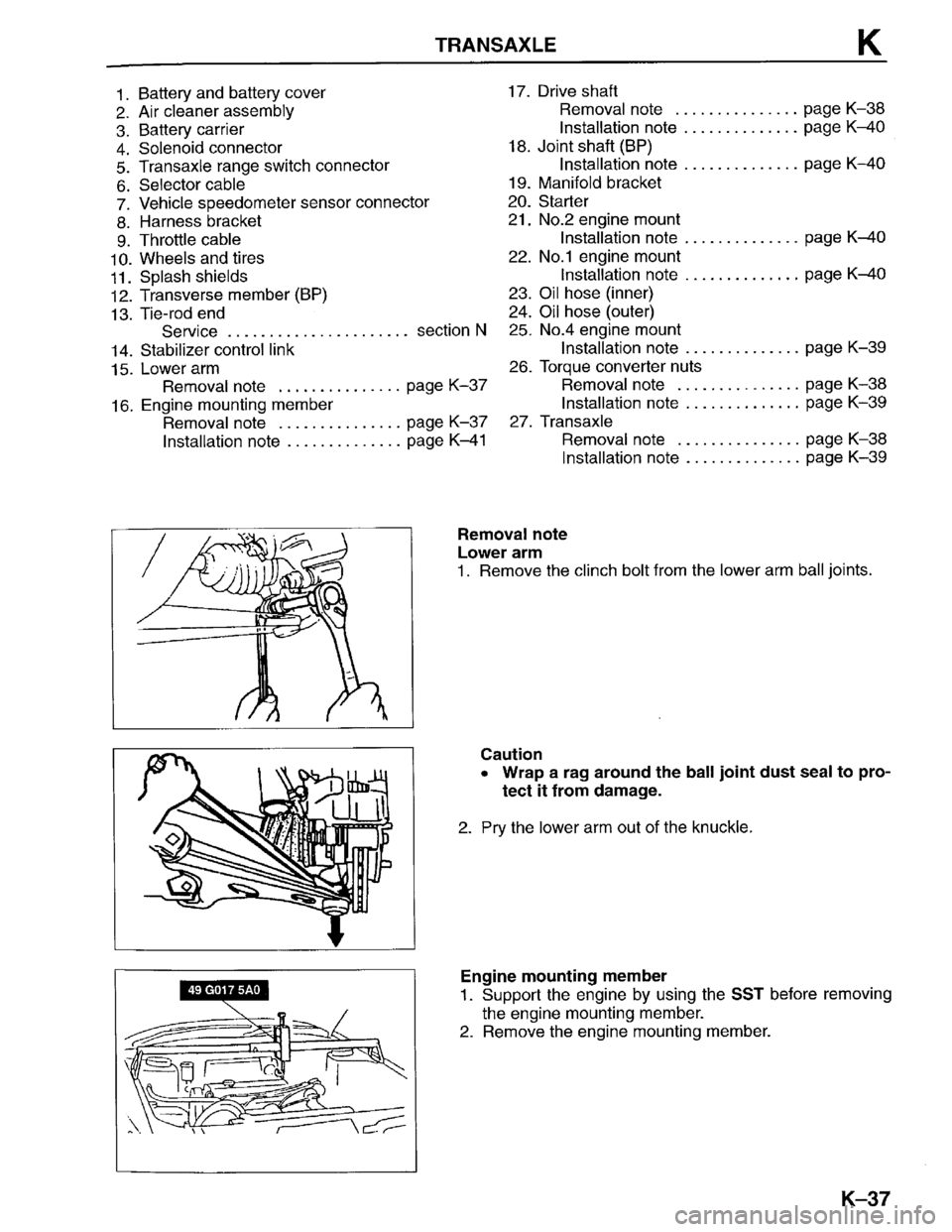 MAZDA PROTEGE 1996 Workshop Manual MAZDA PROTEGE 1996 Workshop Manual