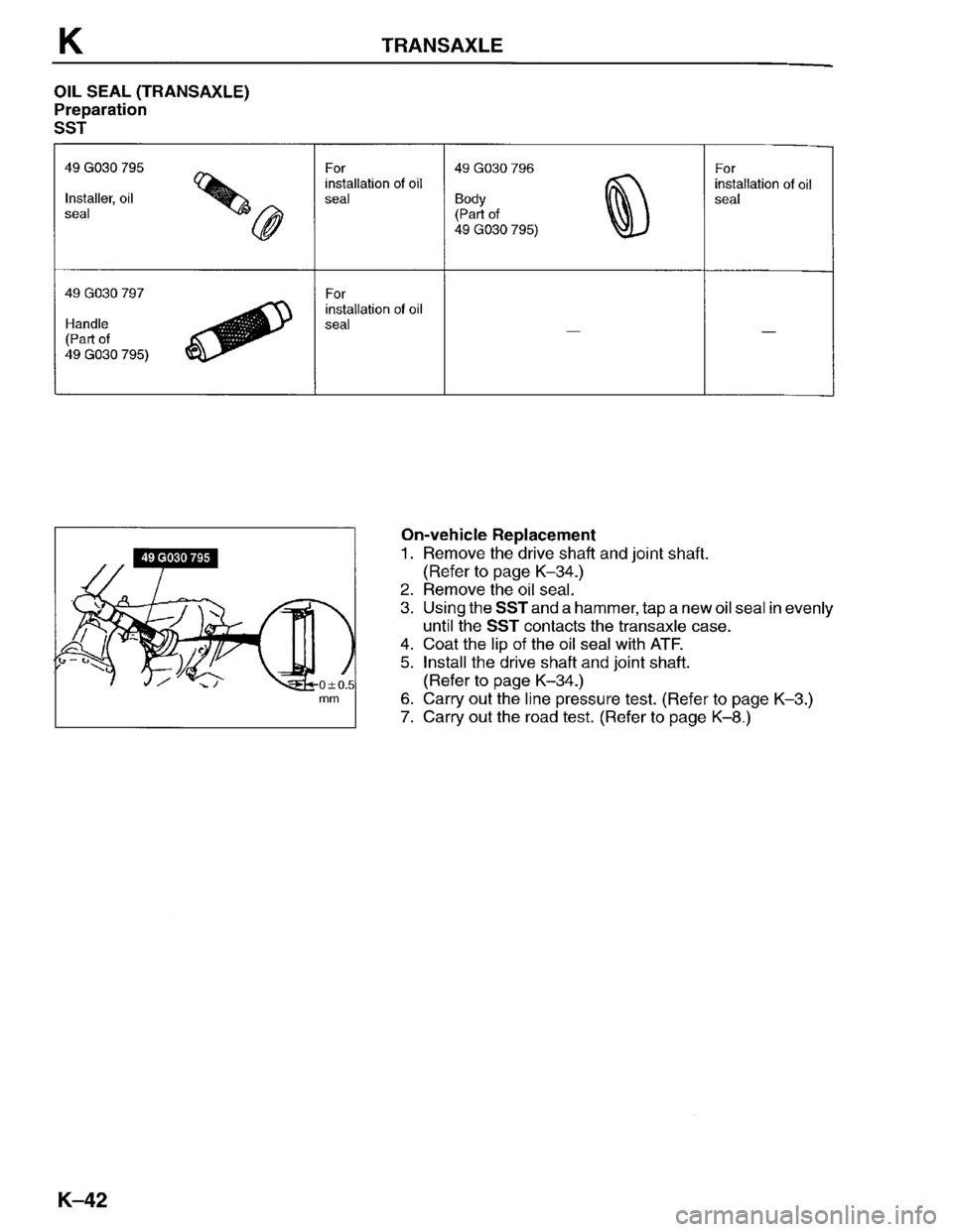 MAZDA PROTEGE 1996 Workshop Manual MAZDA PROTEGE 1996 Workshop Manual