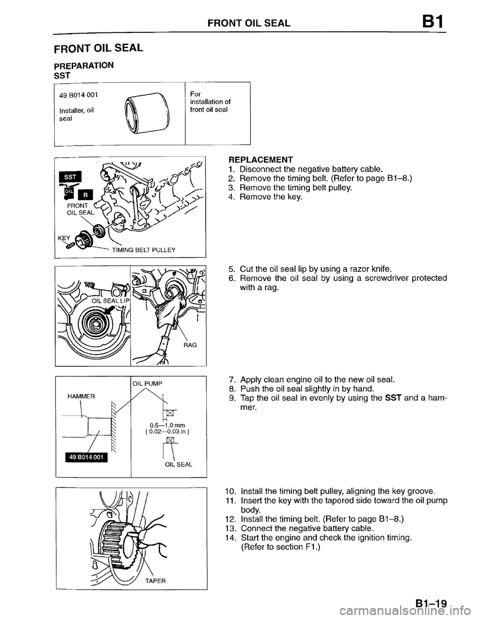 MAZDA PROTEGE 1996 Service Manual 