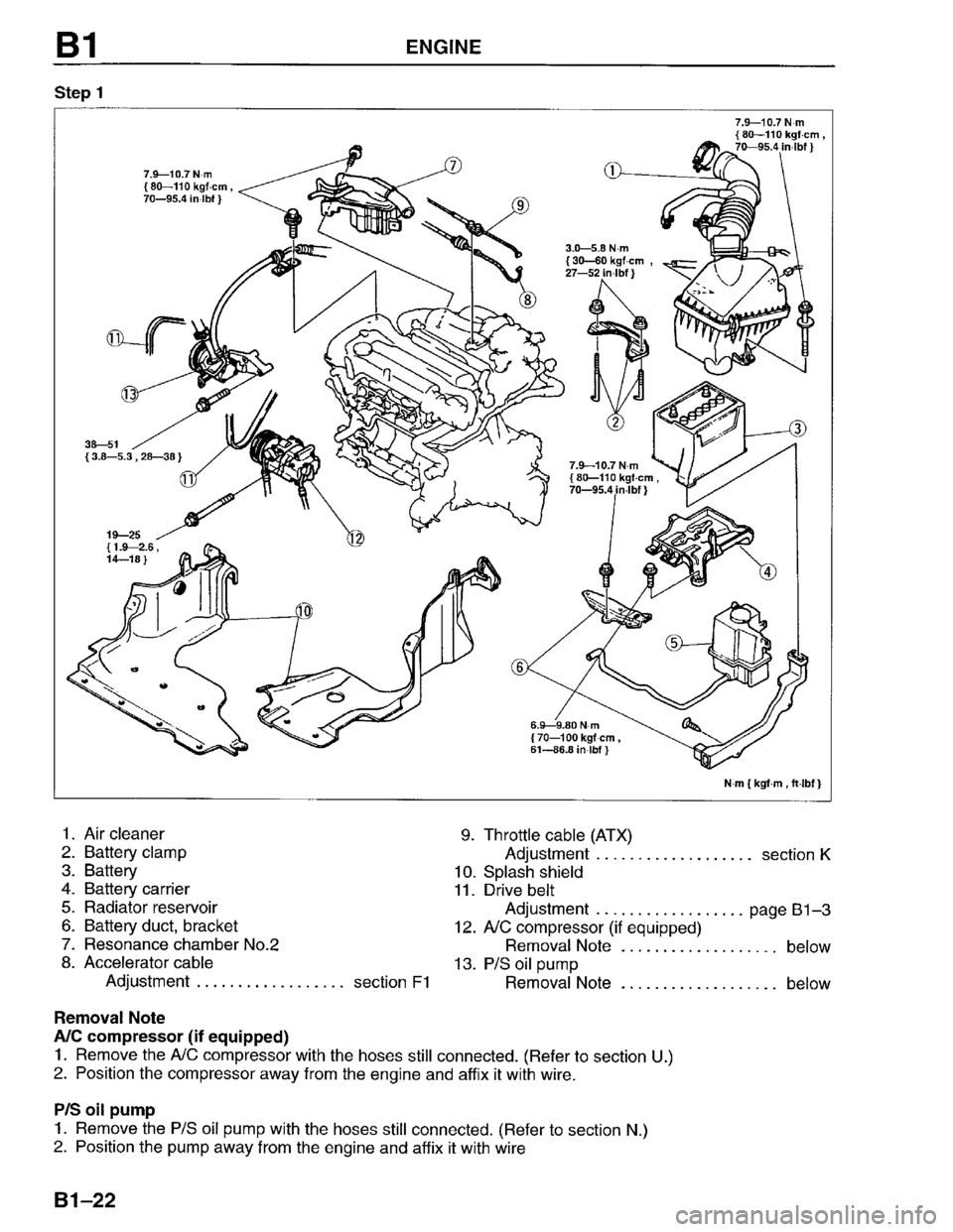 MAZDA PROTEGE 1996 Service Manual 