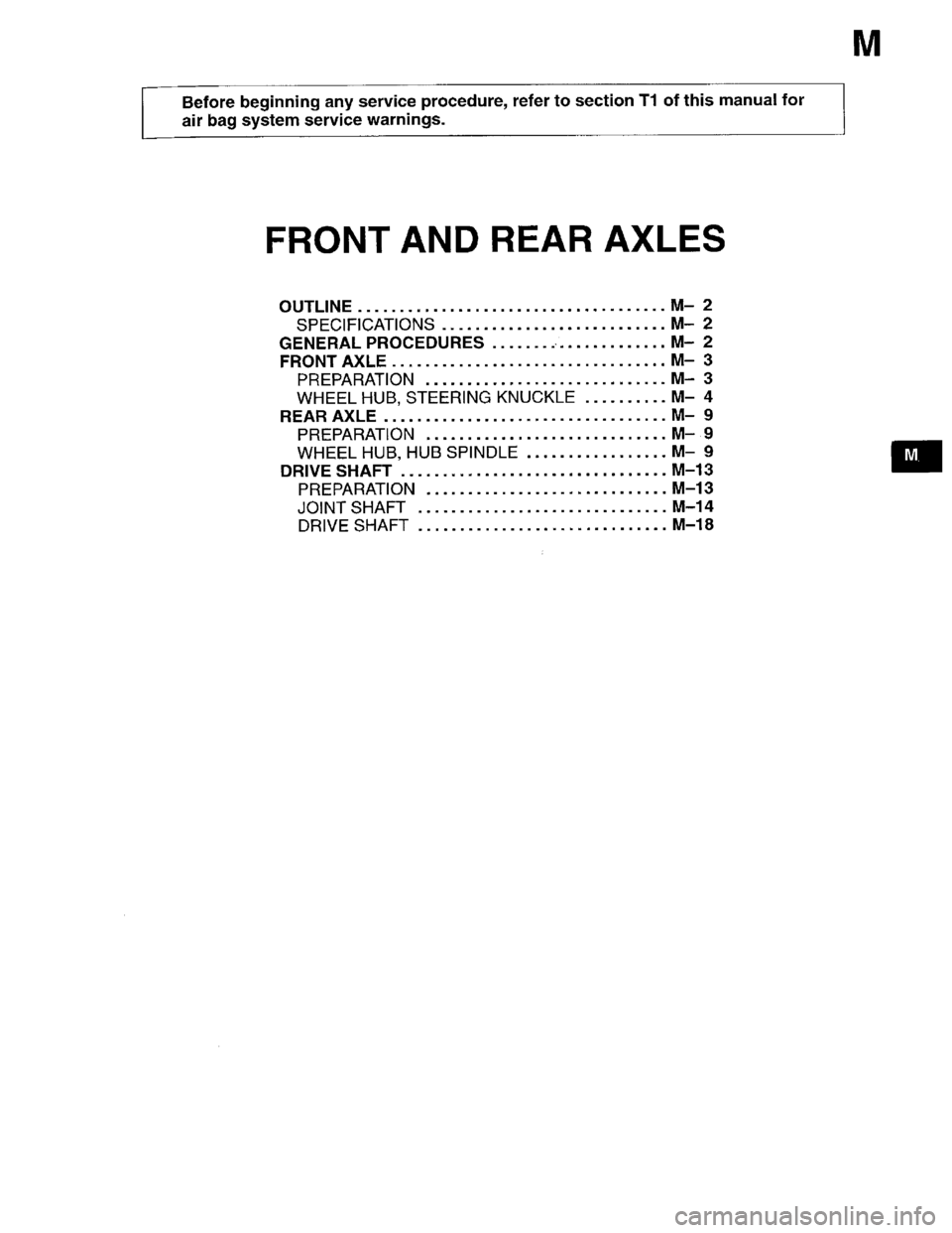 MAZDA PROTEGE 1996 Workshop Manual MAZDA PROTEGE 1996 Workshop Manual