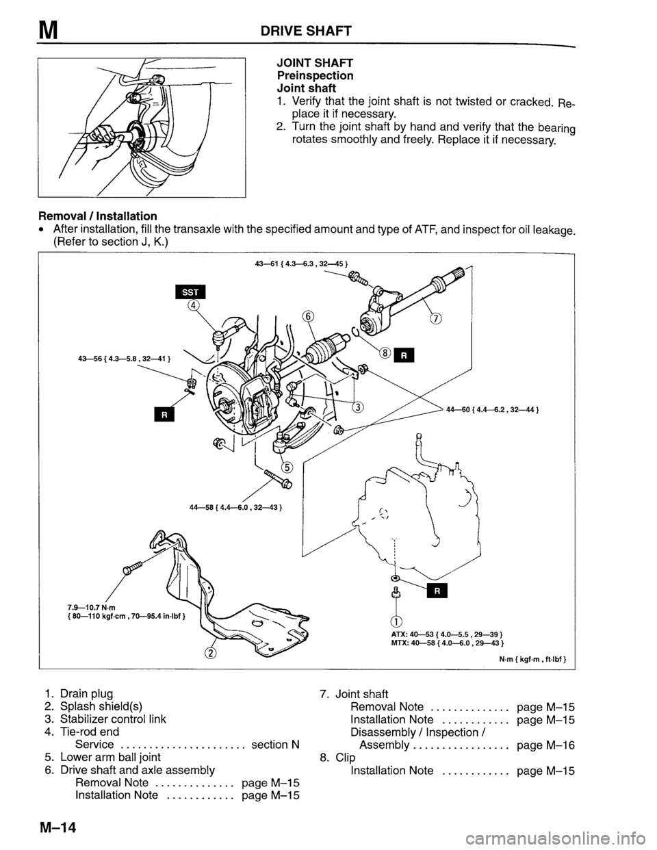 MAZDA PROTEGE 1996 Workshop Manual MAZDA PROTEGE 1996 Workshop Manual
