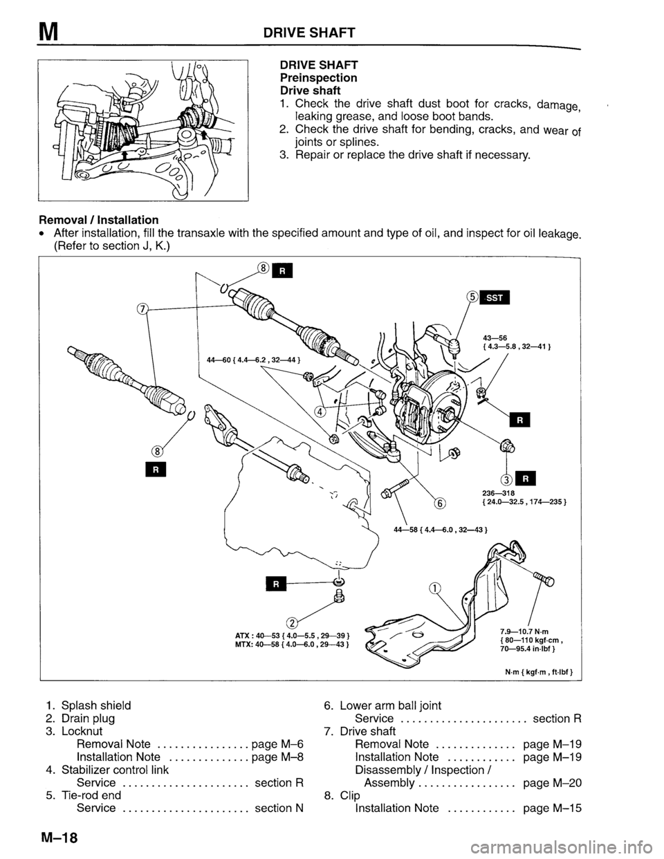 MAZDA PROTEGE 1996 Workshop Manual MAZDA PROTEGE 1996 Workshop Manual