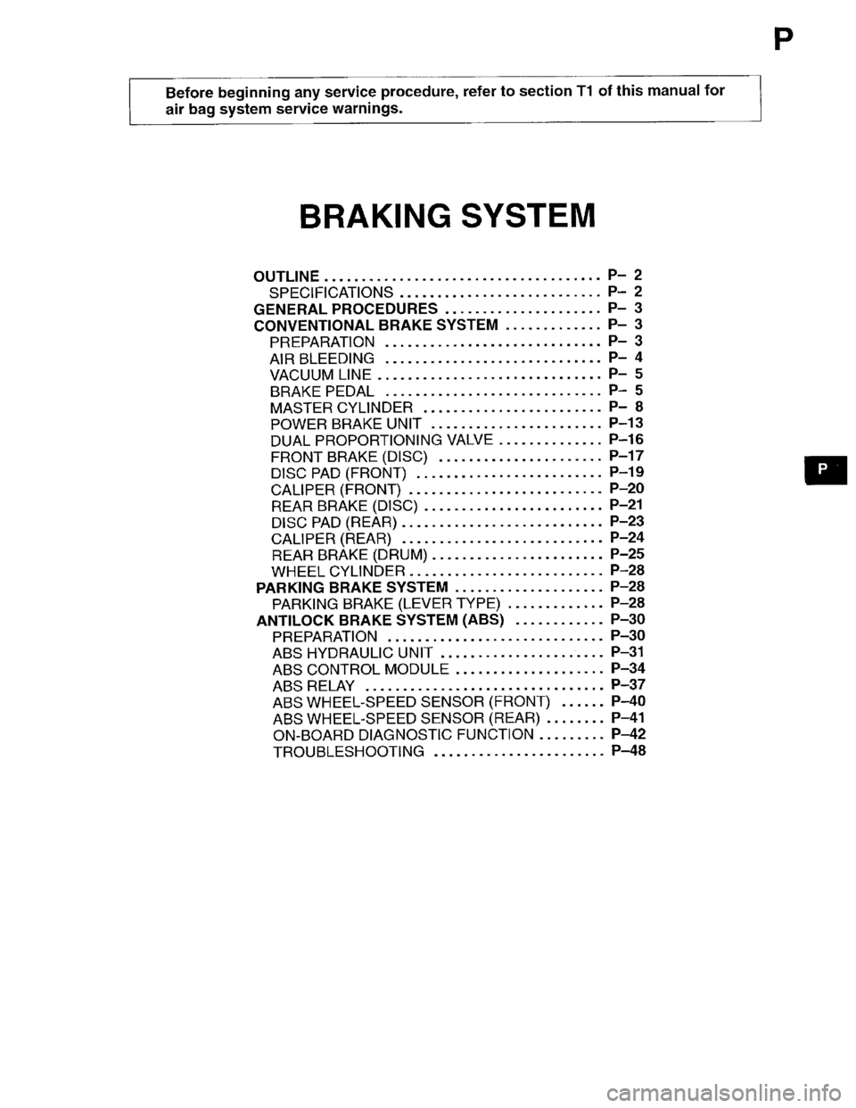 MAZDA PROTEGE 1996 Workshop Manual MAZDA PROTEGE 1996 Workshop Manual