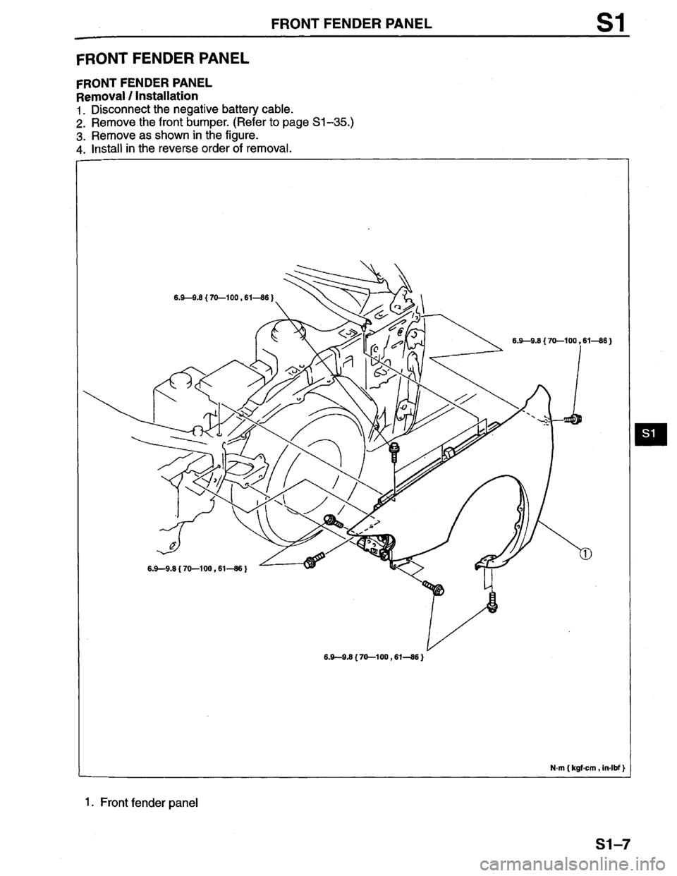 MAZDA PROTEGE 1996 Workshop Manual MAZDA PROTEGE 1996 Workshop Manual