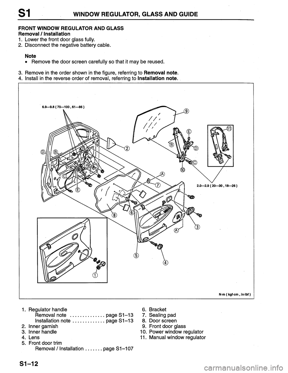 MAZDA PROTEGE 1996 Workshop Manual MAZDA PROTEGE 1996 Workshop Manual