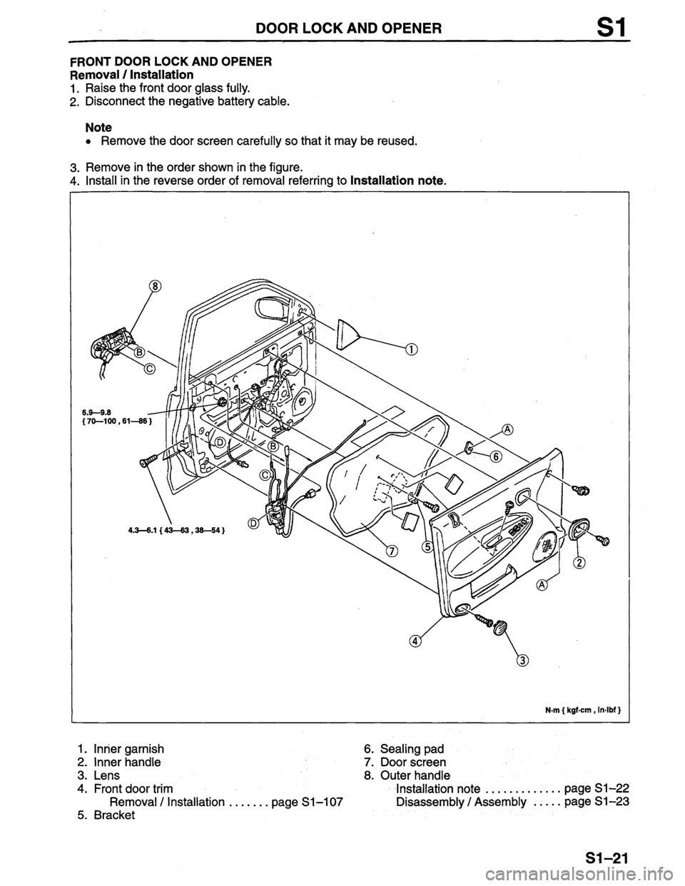 MAZDA PROTEGE 1996 Workshop Manual MAZDA PROTEGE 1996 Workshop Manual
