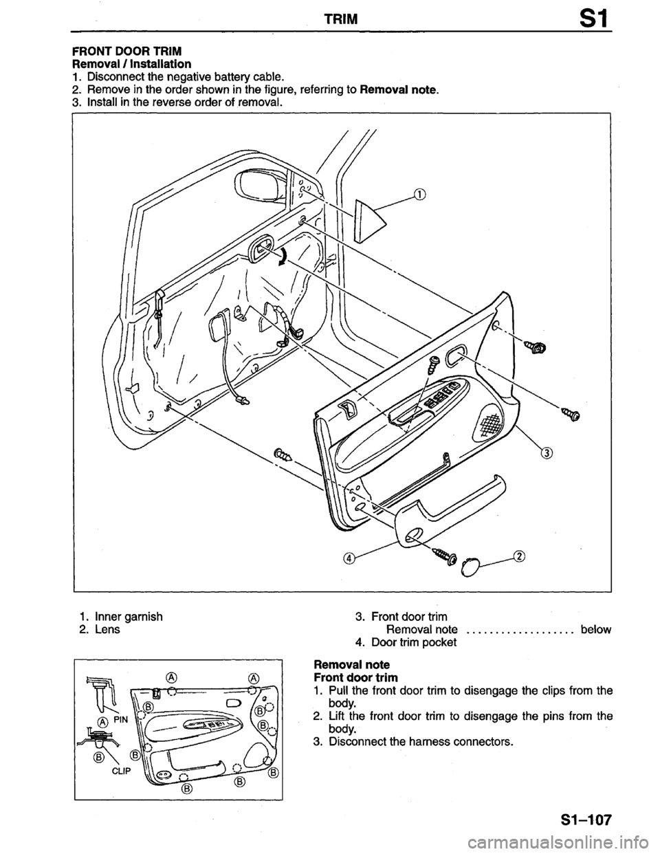 MAZDA PROTEGE 1996 Workshop Manual MAZDA PROTEGE 1996 Workshop Manual