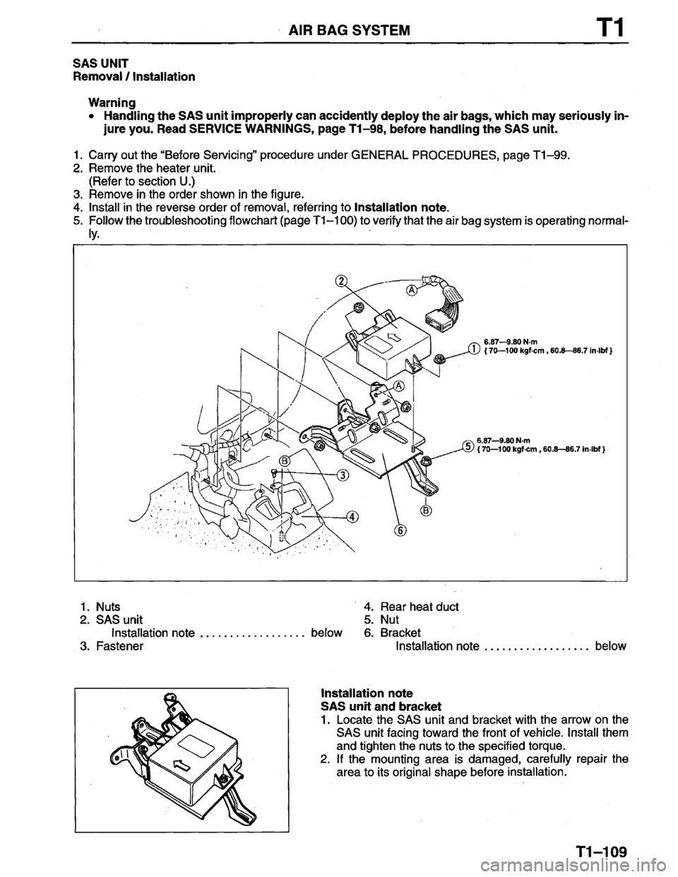 MAZDA PROTEGE 1996  Workshop Manual 