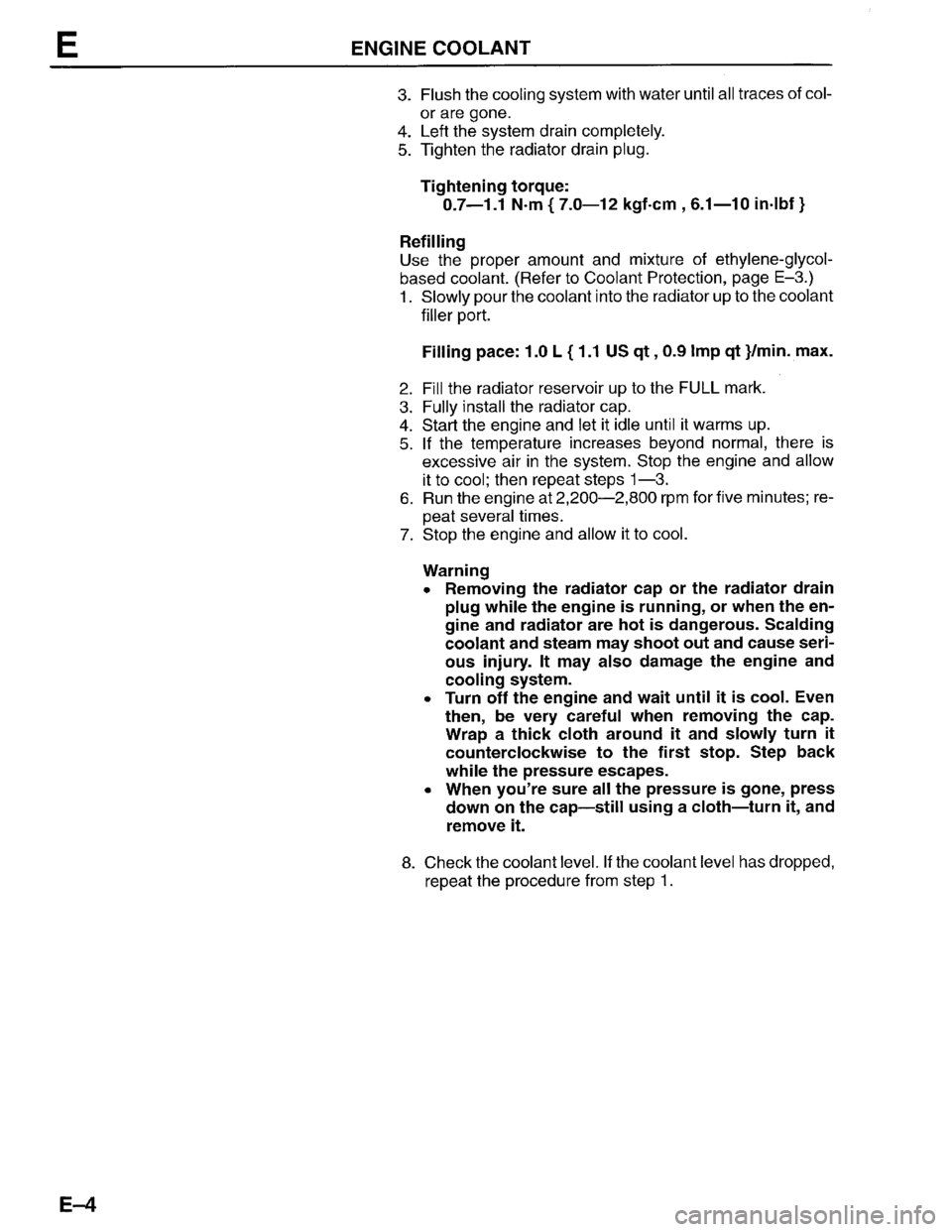 MAZDA PROTEGE 1996 Owners Manual MAZDA PROTEGE 1996 Owners Manual