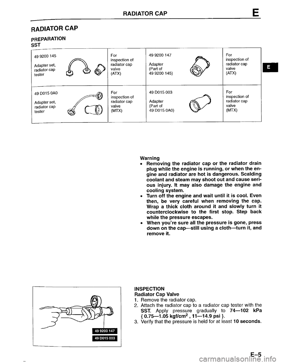MAZDA PROTEGE 1996 Owners Manual MAZDA PROTEGE 1996 Owners Manual