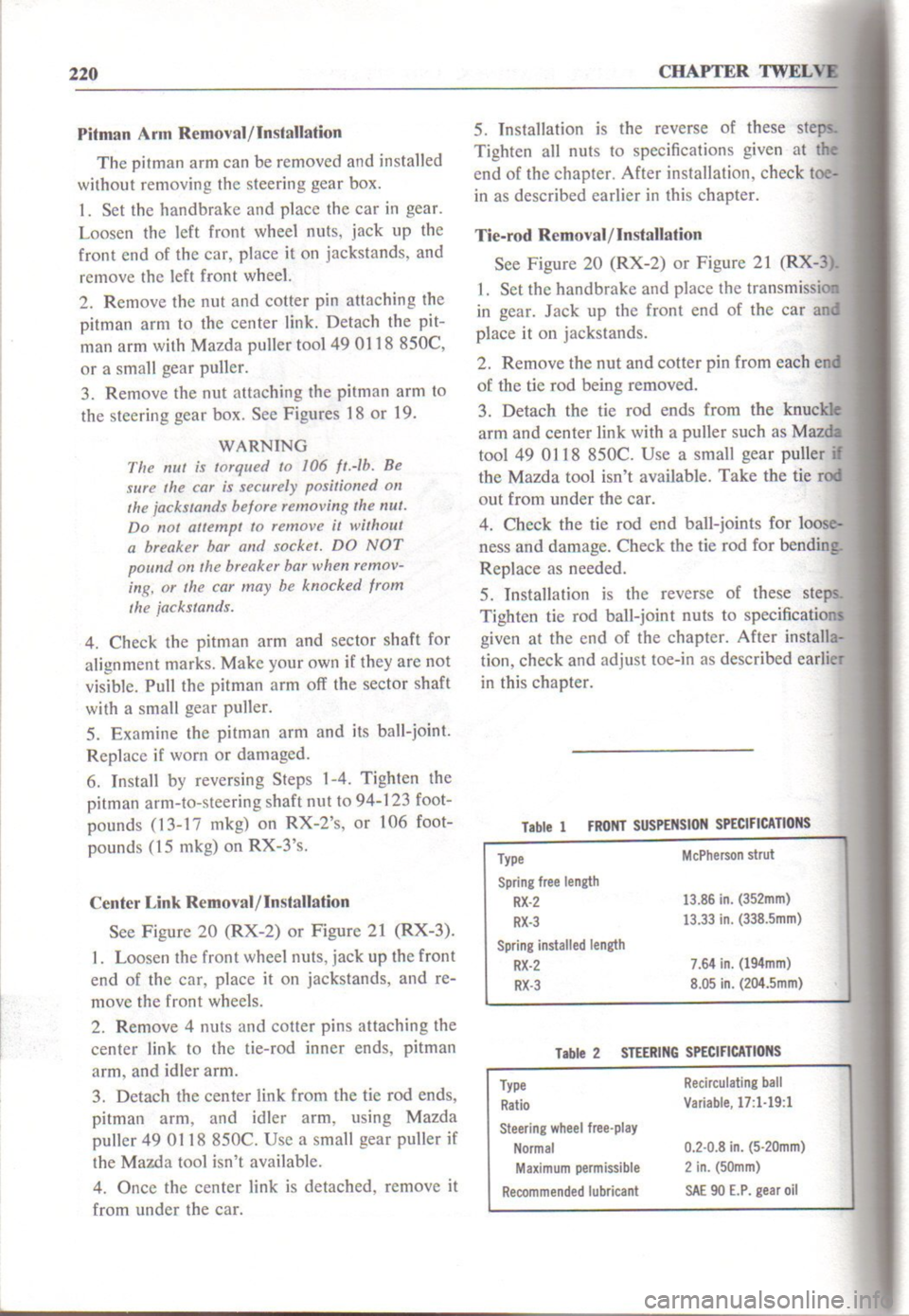 MAZDA RX-2 1971  Workshop Service Repair Manual 