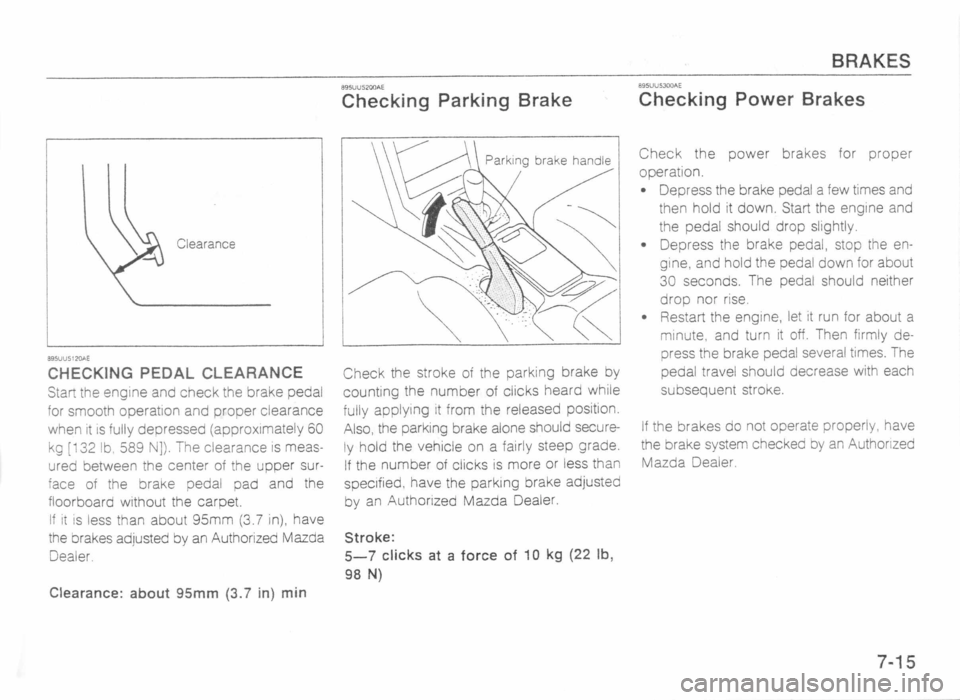 MAZDA MX-5 1989  Owners Manual 