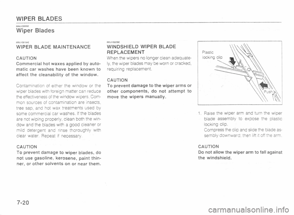 MAZDA MX-5 1989  Owners Manual 