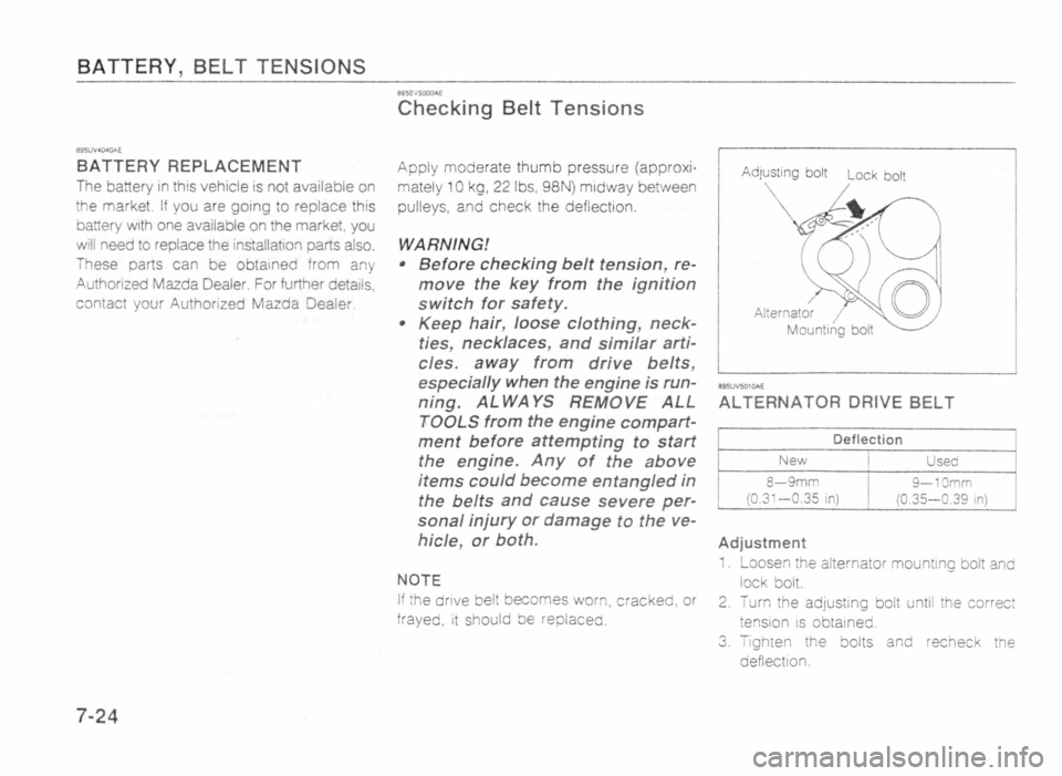 MAZDA MX-5 1989 Owners Manual MAZDA MX-5 1989 Owners Manual