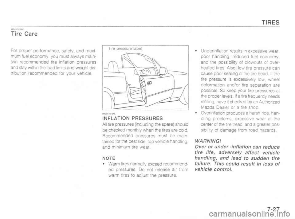 MAZDA MX-5 1989 Owners Manual MAZDA MX-5 1989 Owners Manual