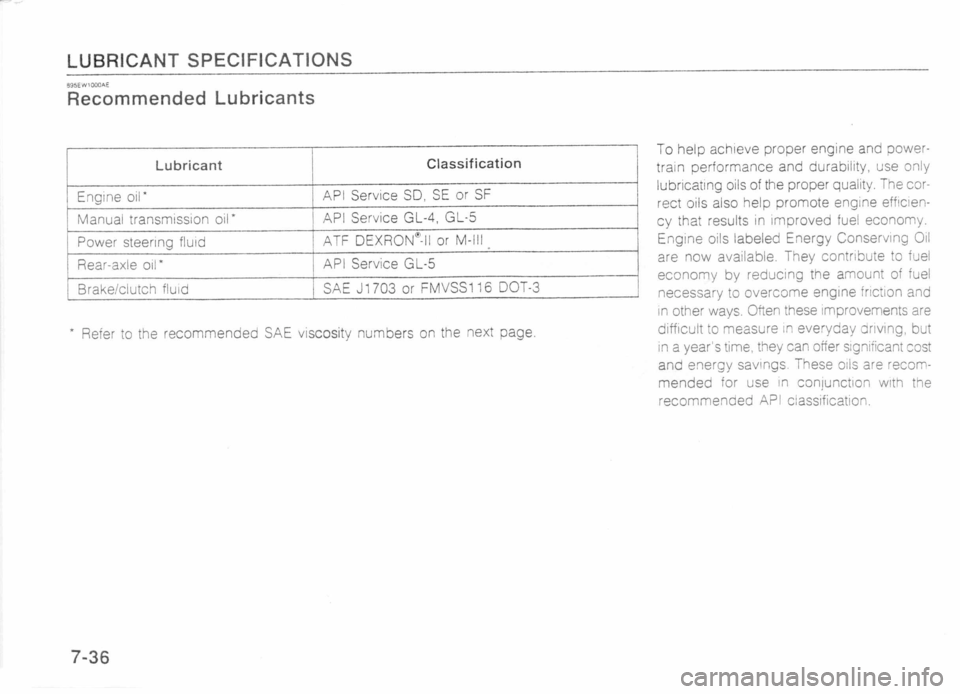 MAZDA MX-5 1989 Owners Manual MAZDA MX-5 1989 Owners Manual