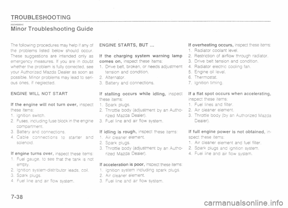 MAZDA MX-5 1989 Owners Manual MAZDA MX-5 1989 Owners Manual