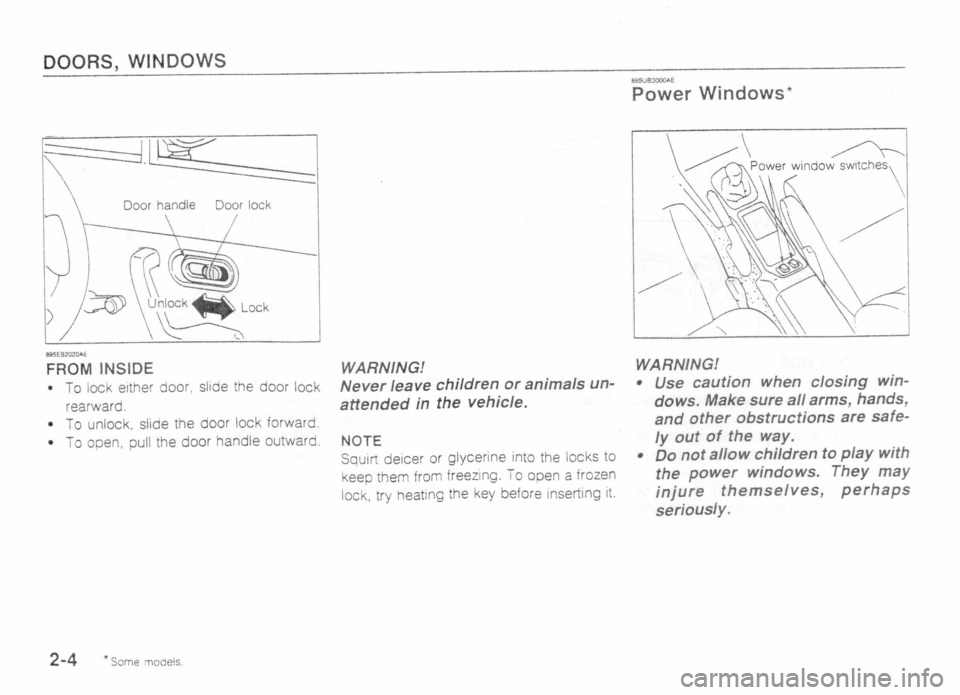 MAZDA MX-5 1989 User Guide 