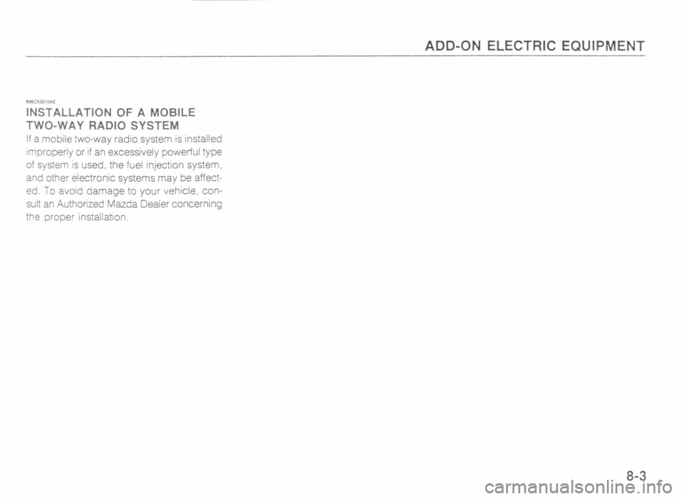 MAZDA MX-5 1989 Owners Manual MAZDA MX-5 1989 Owners Manual