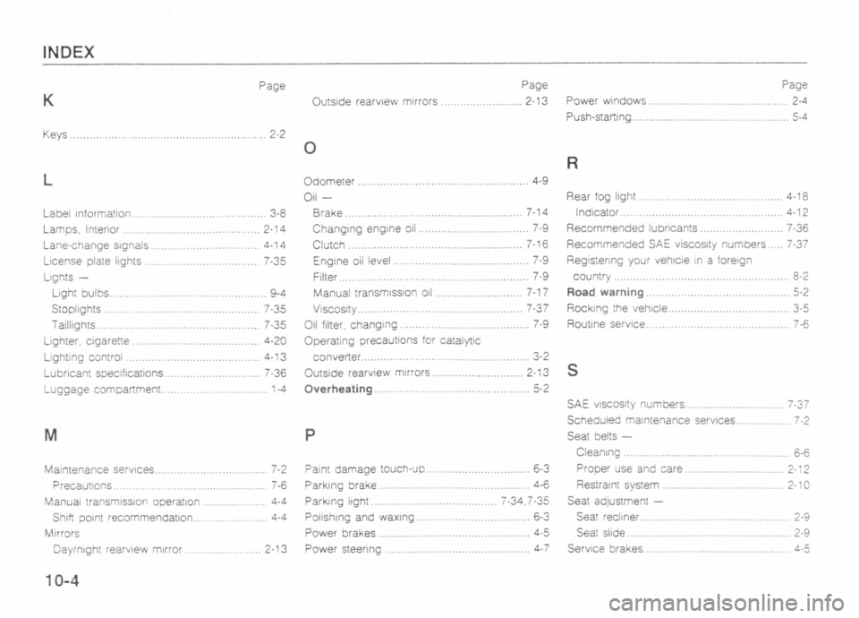 MAZDA MX-5 1989 Owners Manual MAZDA MX-5 1989 Owners Manual