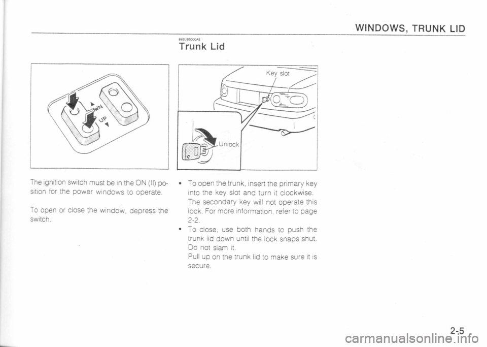 MAZDA MX-5 1989 User Guide 