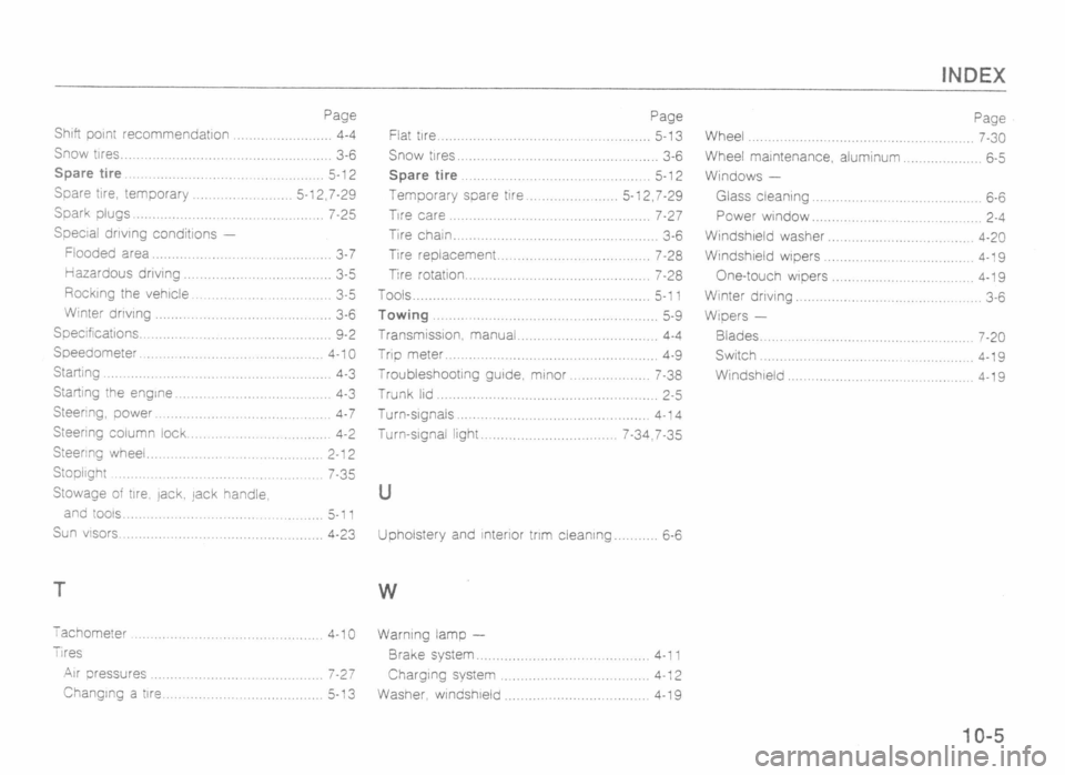MAZDA MX-5 1989  Owners Manual 