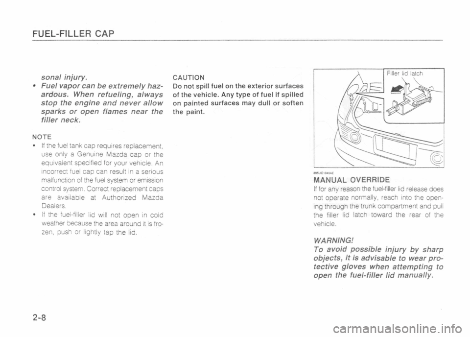MAZDA MX-5 1989 User Guide 