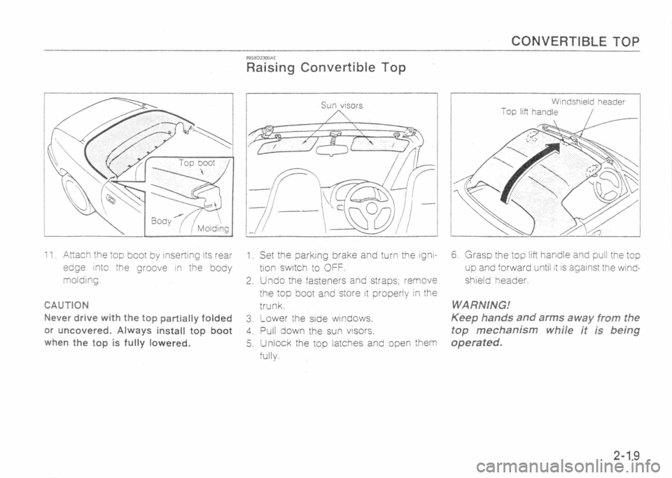 MAZDA MX-5 1989 Owners Manual 