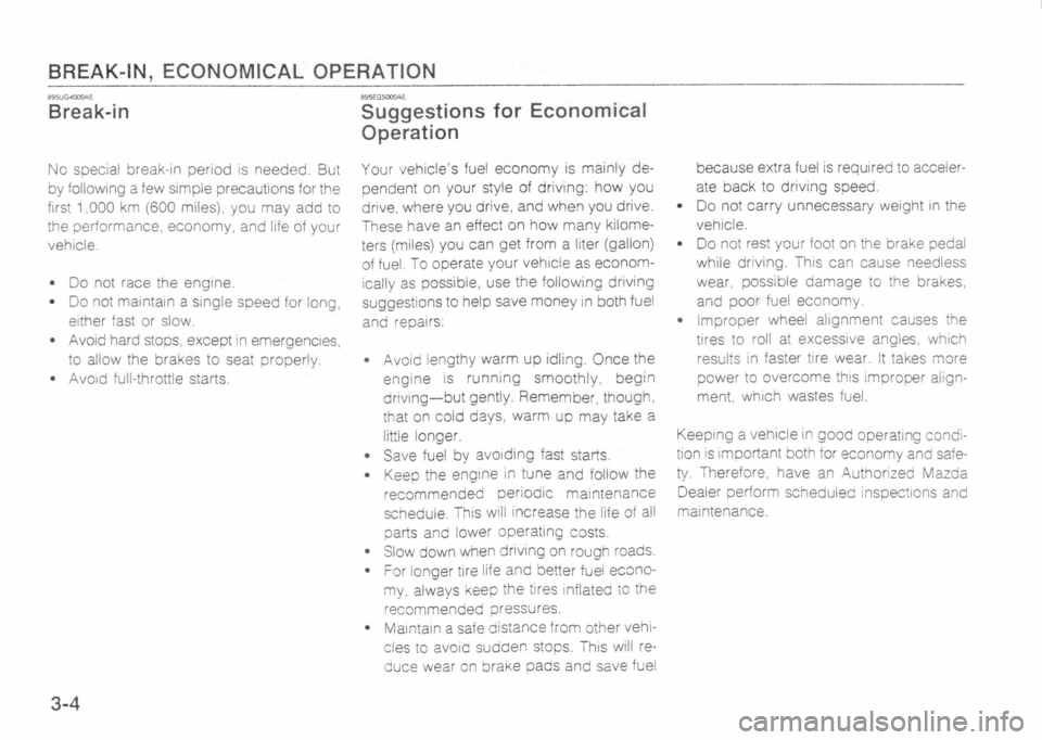 MAZDA MX-5 1989 Service Manual 