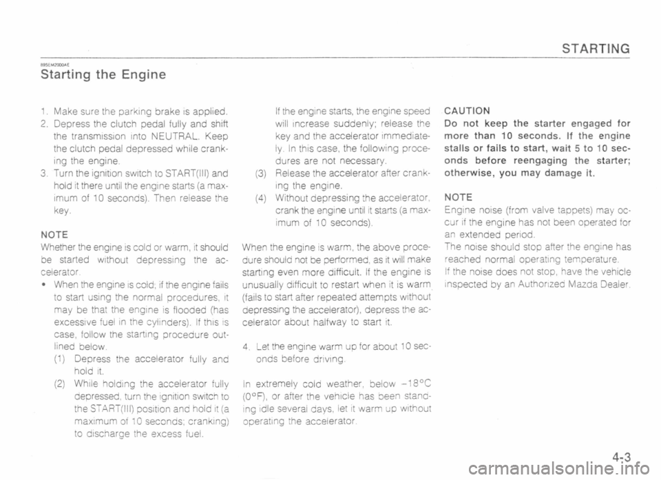 MAZDA MX-5 1989 Service Manual 