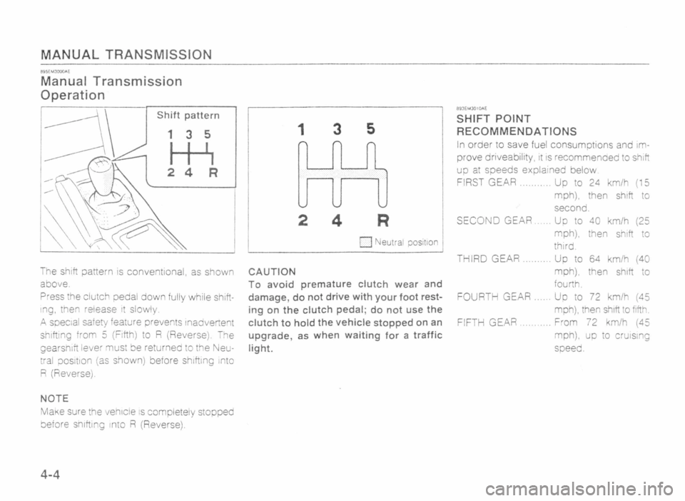 MAZDA MX-5 1989 Service Manual 