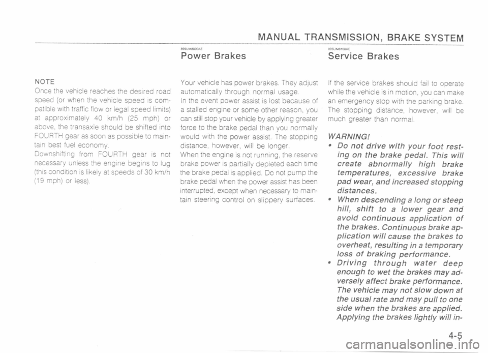 MAZDA MX-5 1989 Service Manual 