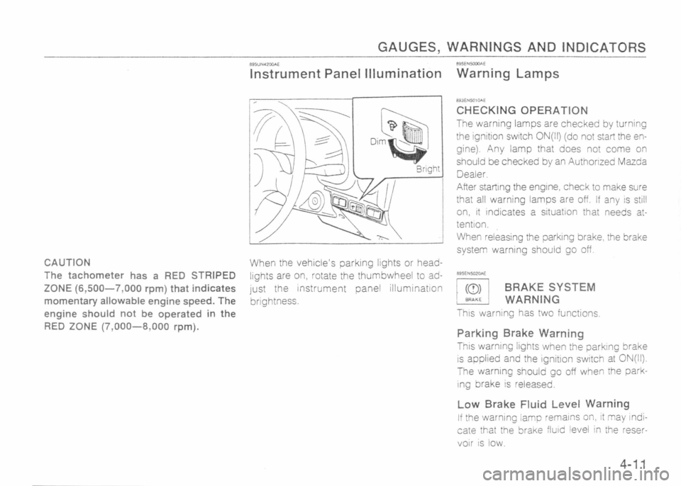 MAZDA MX-5 1989 Workshop Manual 