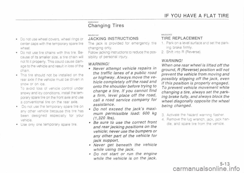 MAZDA MX-5 1989 Manual Online MAZDA MX-5 1989 Manual Online