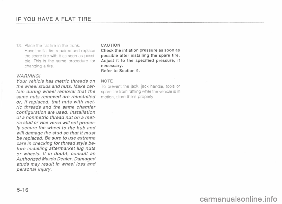 MAZDA MX-5 1989  Owners Manual 