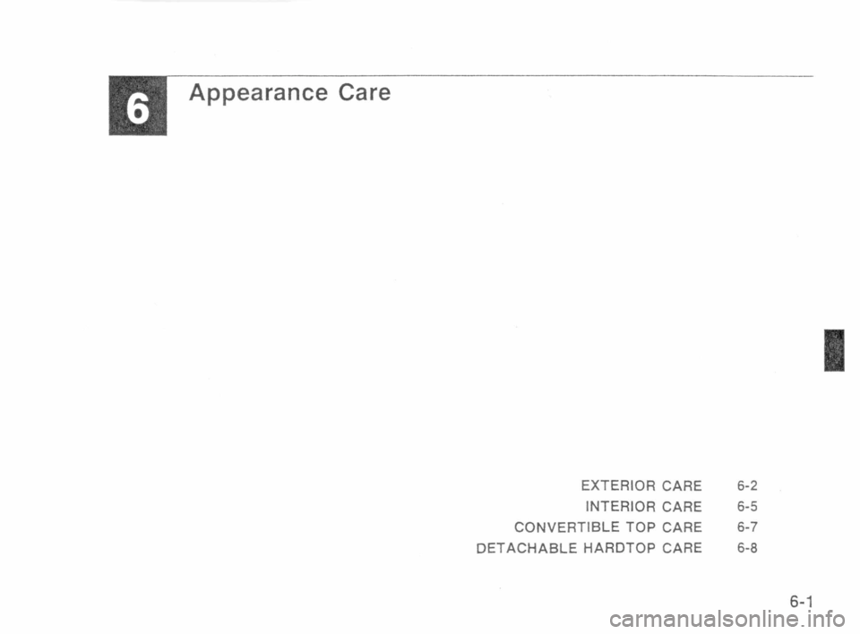 MAZDA MX-5 1989  Owners Manual 