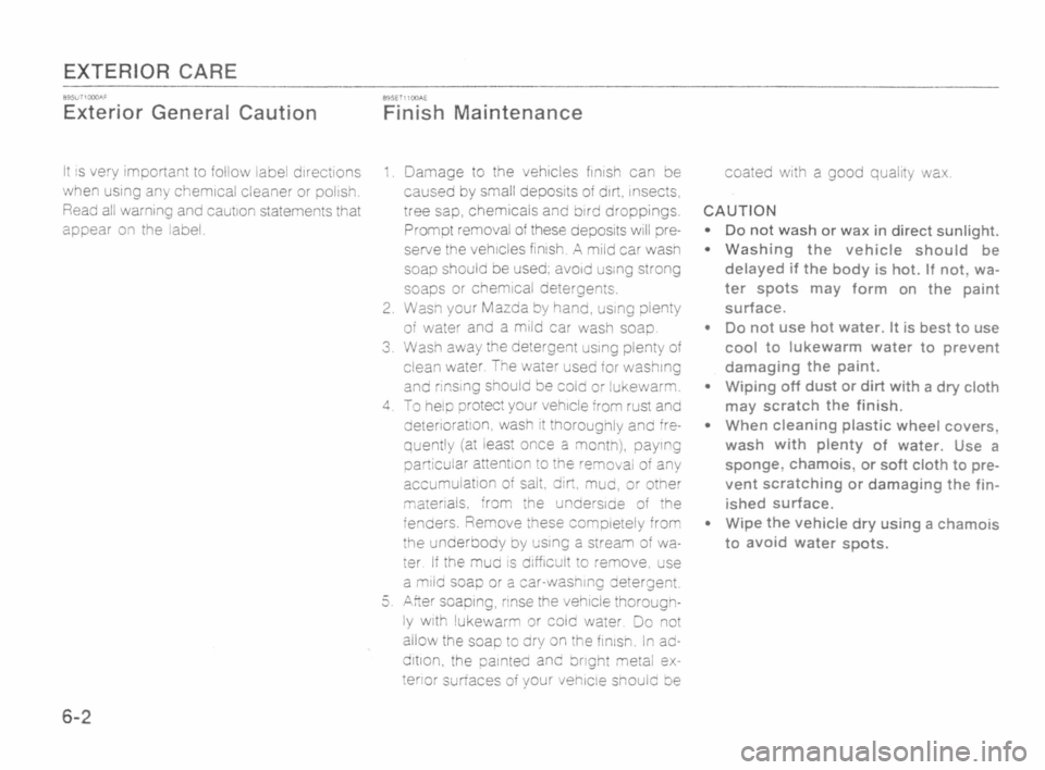 MAZDA MX-5 1989  Owners Manual 