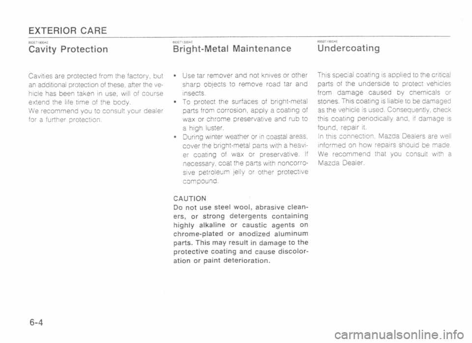 MAZDA MX-5 1989  Owners Manual 