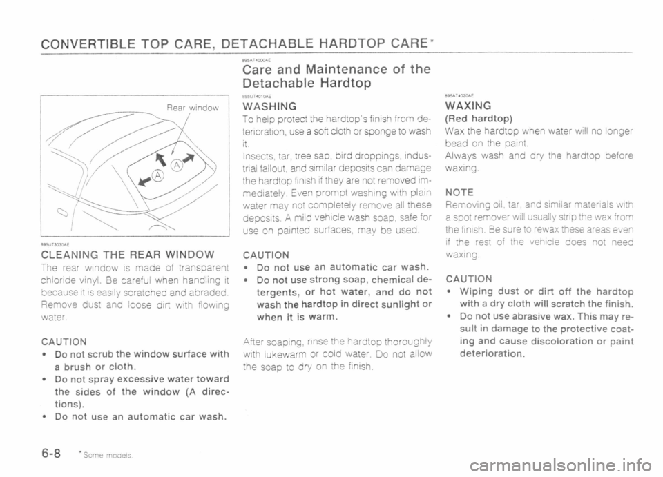 MAZDA MX-5 1989  Owners Manual 
